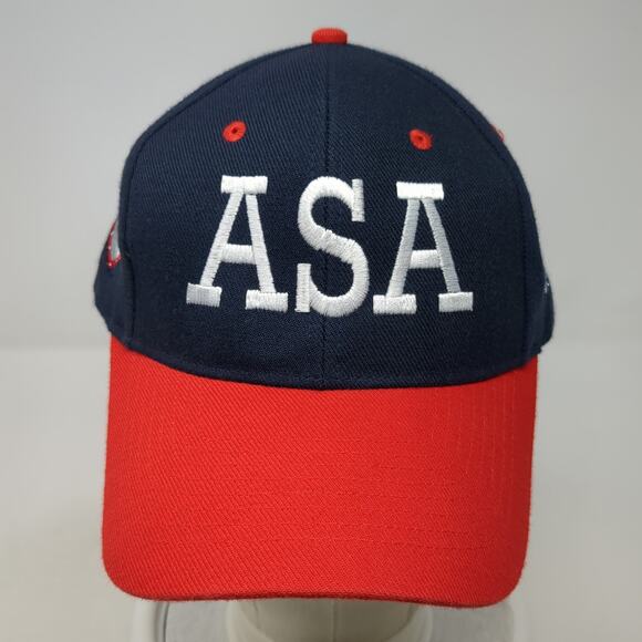 ASA Snapback Hat Multicolor One Size Adjustable Embroidered Colorblock - Picture 2 of 9